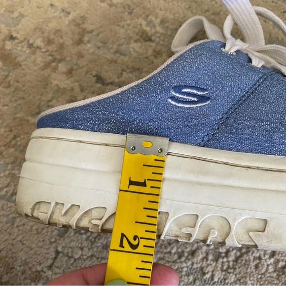 Skechers Vintage Y2K Platform Sneakers Backless Slip On Chunky Blue Glitter: 8 - Picture 10 of 10